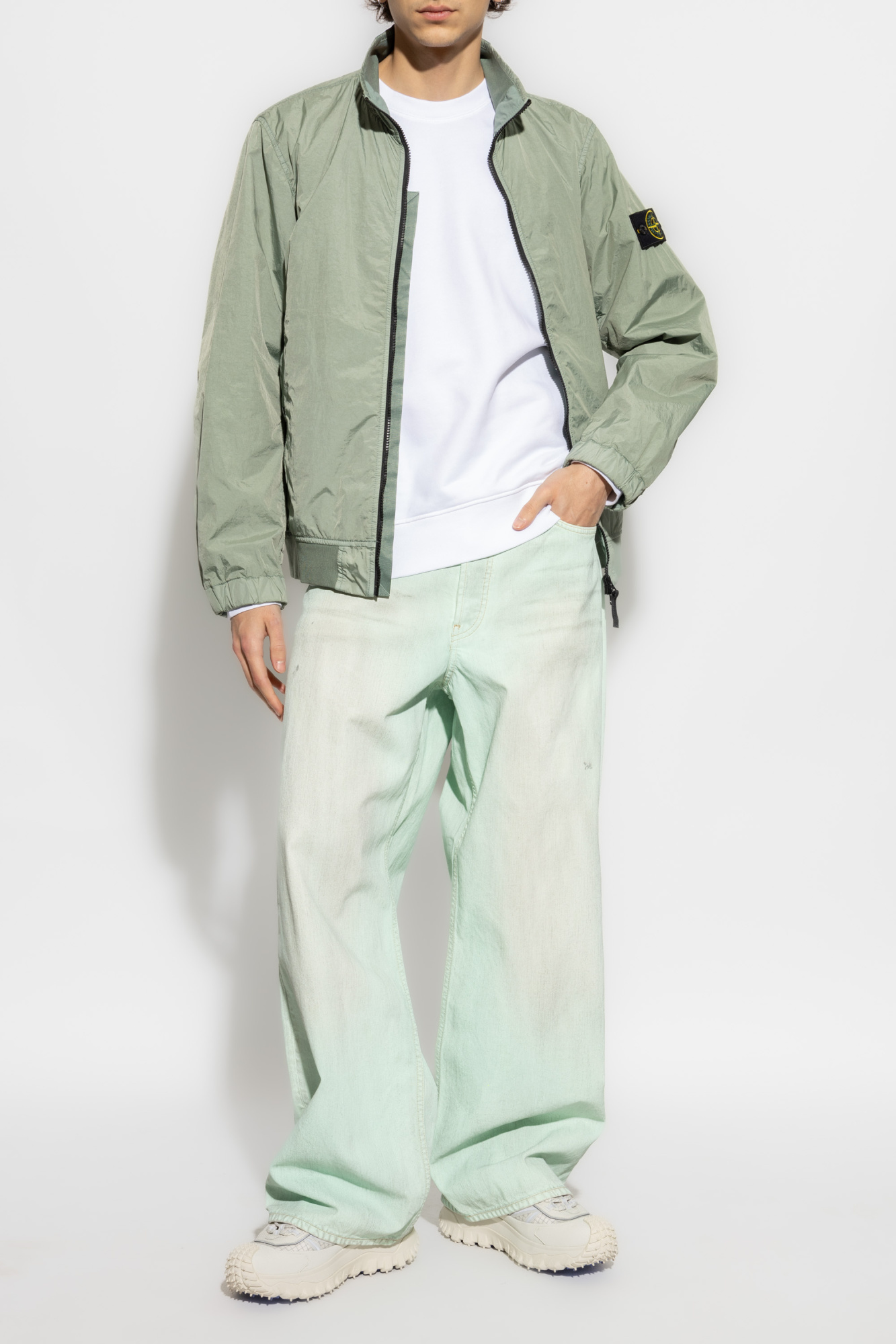 White Sweatshirt with logo patch Stone Island - Vitkac AS